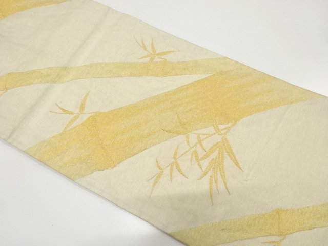JAPANESE KIMONO / ANTIQUE FUKURO OBI / SILK / TSUZURE / WOVEN BAMBOO GRASS
